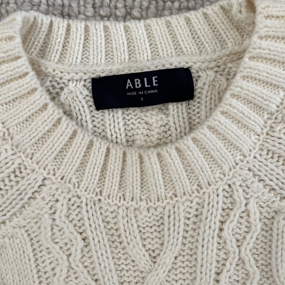 ABLE Claudette Fisherman Sweater - antique white, size S - Picture 10 of 12